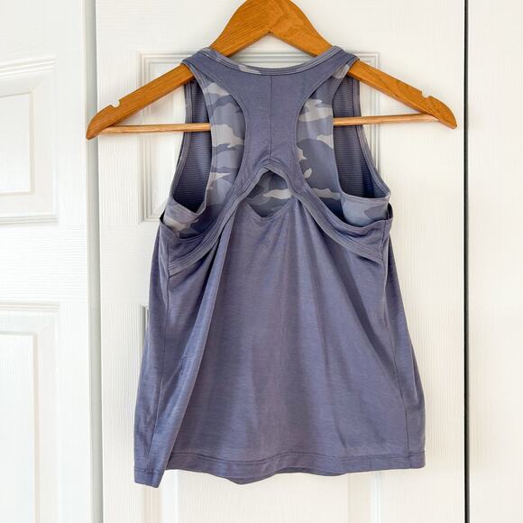 Athleta Girl Double The Fun Tank Purple Camo Back Size L Racerback EUC - Picture 6 of 7